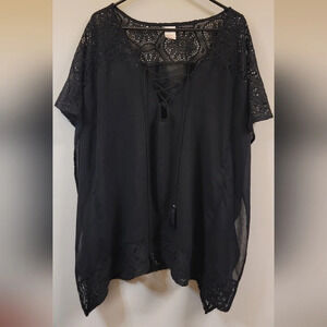 Merona black bathing suit coverup